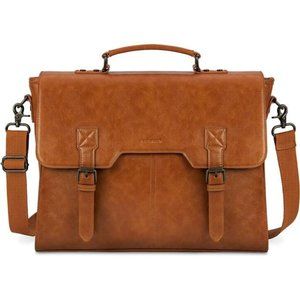 Leather Messenger Bag for Men 15.6 Inch Waterproof Laptop Briefcase Large